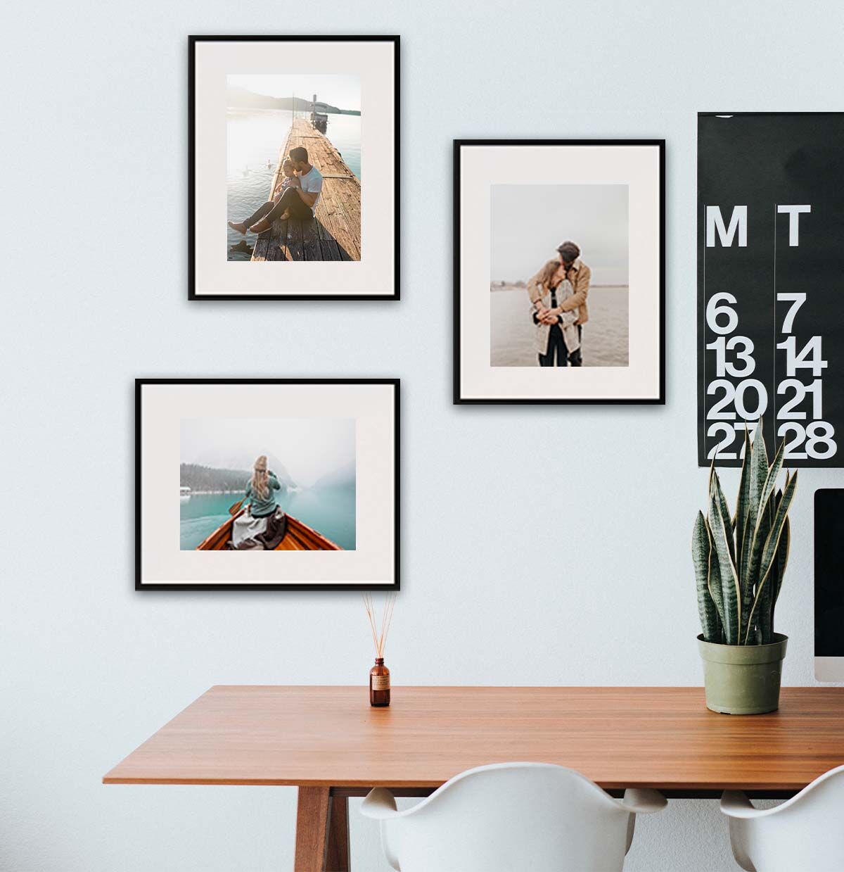 Serie of framed photo prints